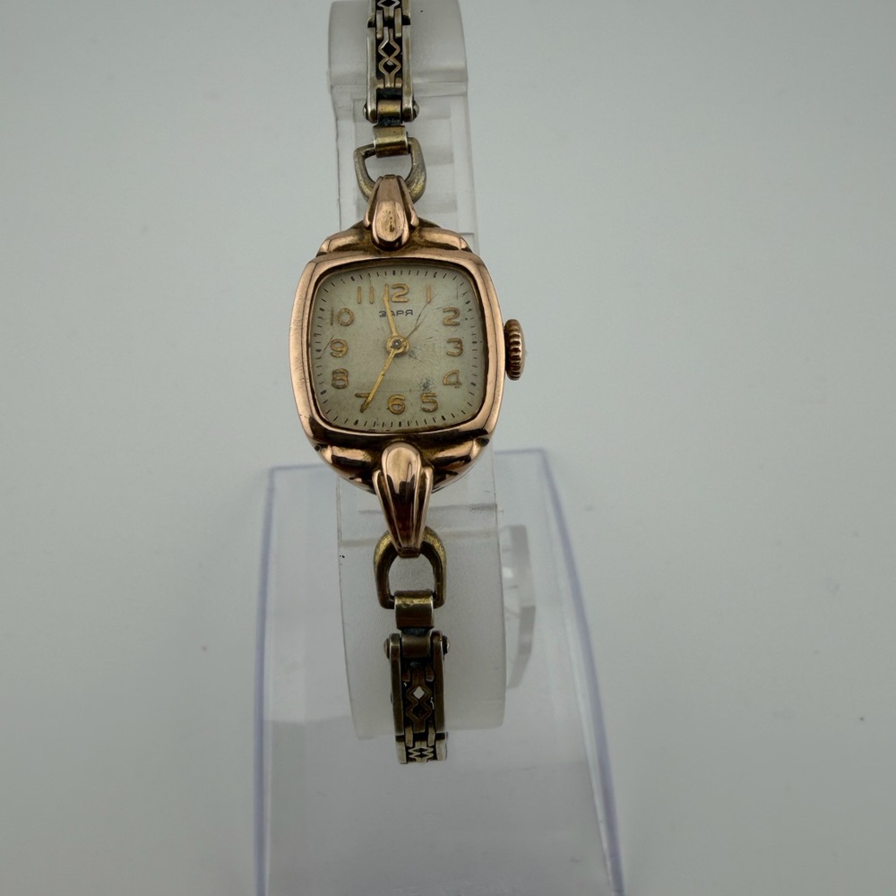14K Rose Gold Vintage Soviet Zaria (Заря) Ladies Watch | Runing